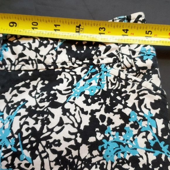 Ann Taylor Women’s Capri Pants, Slight Stretch, Turquoise, Black & White Sz 6 - Picture 8 of 11